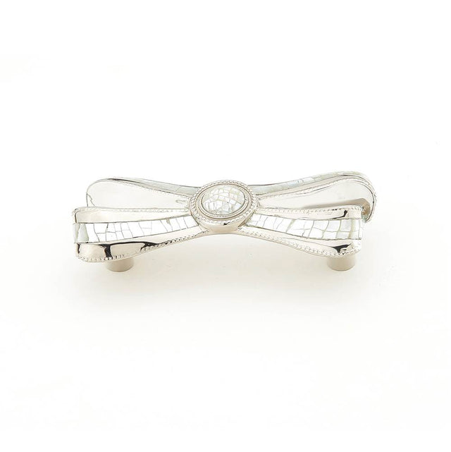 Schaub And Company - Pull, Ribbon, White Mother of Pearl, Polished Nickel, 3'' cc - Polished Nickel