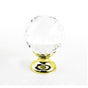 Schaub And Company - Knob, Clear, Round Crystal, Polished Brass 1-1/8'' dia - Polished Brass