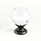 Schaub And Company - Knob, Clear, Round Crystal, Bronze 1-1/8'' dia - Bronze