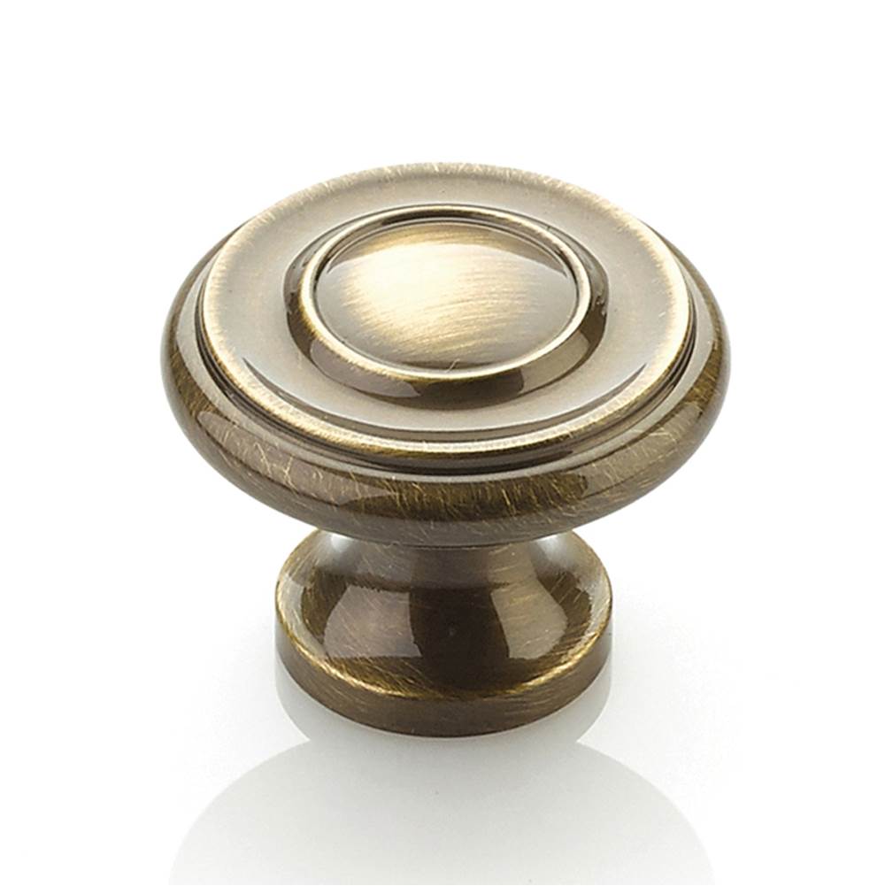 Schaub And Company - Knob, Antique Brass, 1-1/4'' dia - Antique Brass