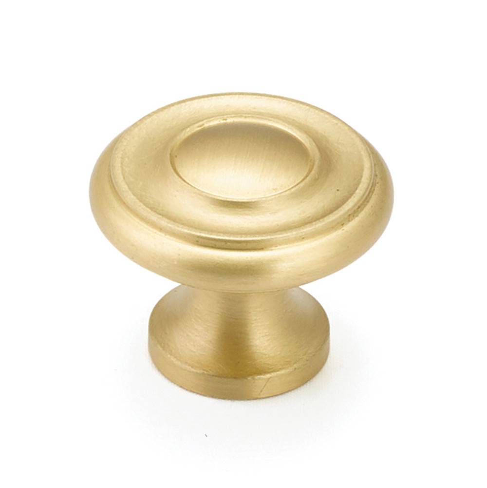 Schaub And Company - Knob, Satin Brass, 1-1/4'' dia - Satin Brass