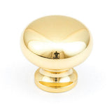 Schaub And Company - Knob,  Polished Brass, 1-1/4'' dia - Polished Brass