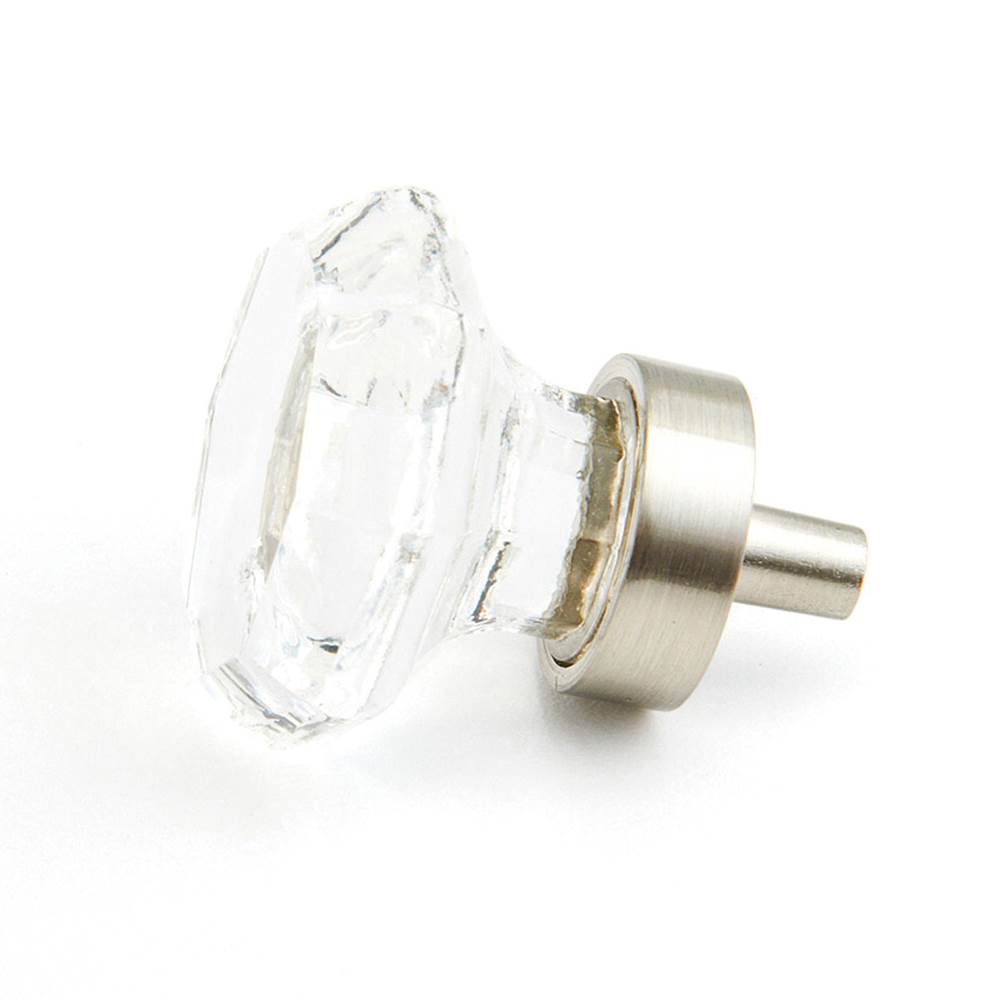 Schaub And Company - Knob, Octogonal Clear, Satin Nickel 1-1/4 dia - Satin Nickel
