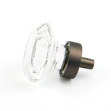 Schaub And Company - Knob, Octogonal Clear, Bronze 1-1/4 dia - Bronze