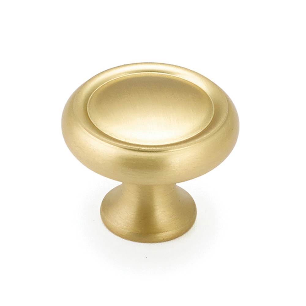 Schaub And Company - Knob, Satin Brass, 1-1/4'' dia - Satin Brass