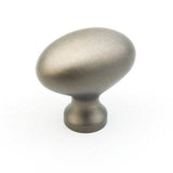Schaub And Company - Knob, Oval, Antique Nickel, 1-3/8'' dia - Antique Nickel