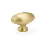 Schaub And Company - Knob, Oval, Satin Brass, 1-3/8'' dia - Satin Brass