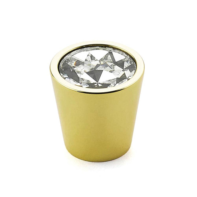 Schaub And Company - Knob, Cylinder Glass, Polished Brass, 1-1/16'' dia - Polished Brass