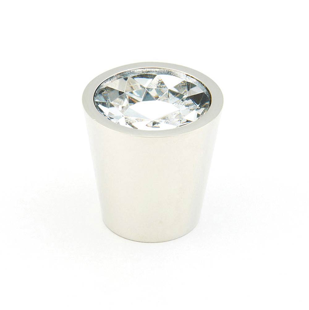 Schaub And Company - Knob, Cylinder, Clear, Polished Nickel 1-1/6'' dia - Polished Nickel