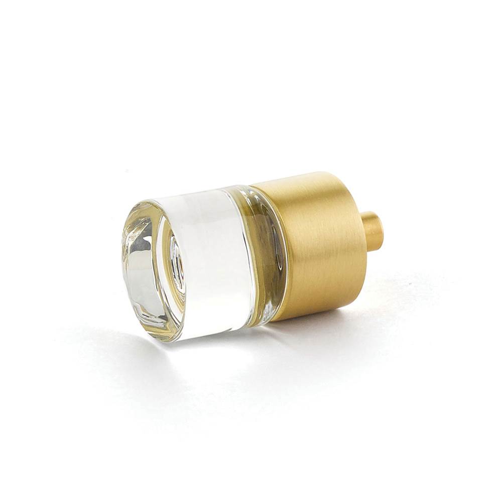 Schaub And Company - Knob, Cylinder Glass, Satin Brass, 7/8'' dia - Satin Brass