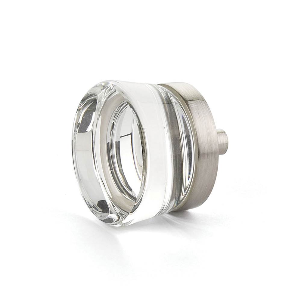 Schaub And Company - Knob, Flat Disc Glass, Satin Nickel, 1-3/8'' dia - Satin Nickel
