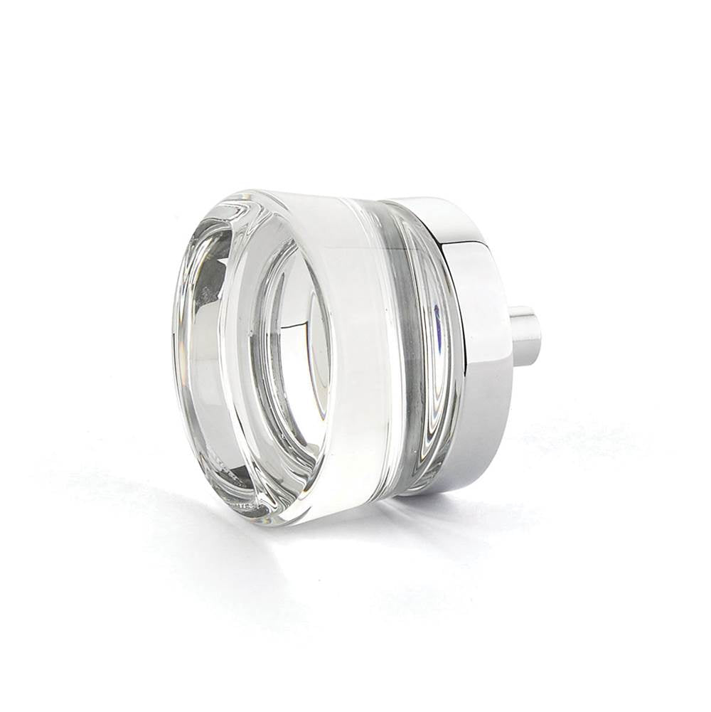 Schaub And Company - Knob, Flat Disc Glass, Polished Chrome, 1-3/8'' dia - Polished Chrome