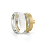 Schaub And Company - Knob, Flat Disc Glass, Satin Brass, 1-3/8'' dia - Satin Brass
