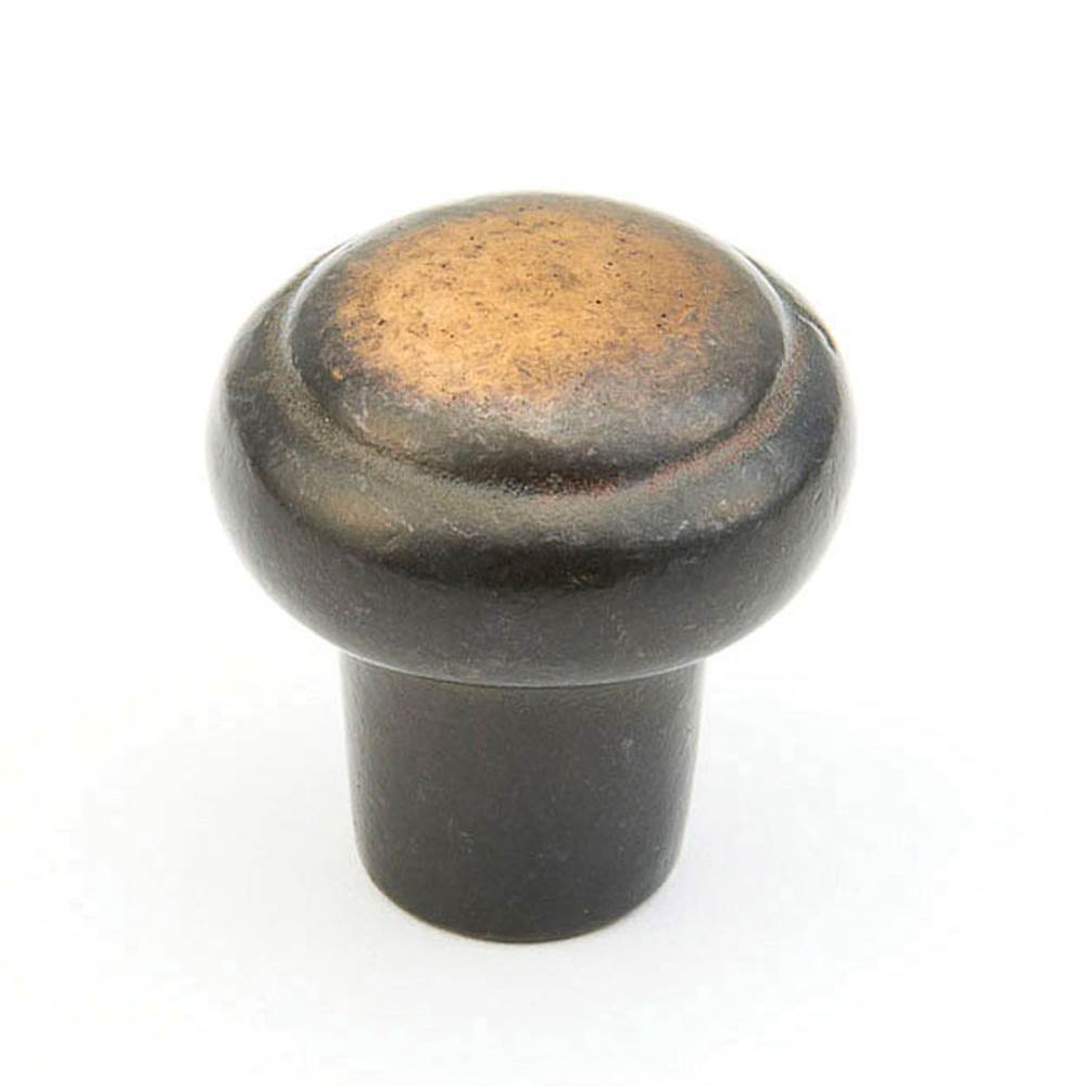 Schaub And Company - Knob, Round, Antique Bronze, 1-3/8'' dia - Antique Bronze