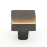 Schaub And Company - Knob, Square, Antique Bronze, 1-1/4'' dia - Antique Bronze