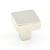 Schaub And Company - Knob, Square, Polished White Bronze, 1-1/4'' dia - Polished White Bronze