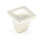 Schaub And Company - Knob, Square, Polished White Bronze, 1-1/4'' dia - Polished White Bronze