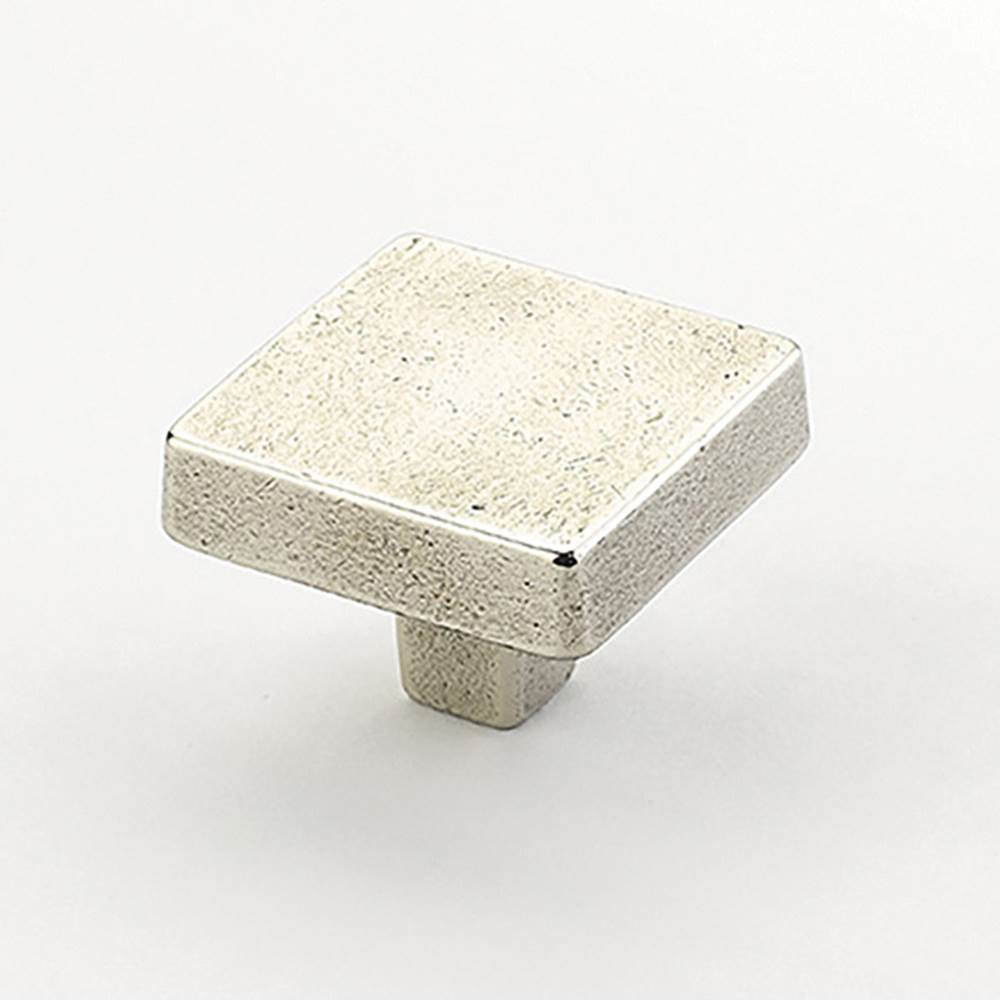 Schaub And Company - Knob, Square, Polished White Bronze, 1-3/4'' dia - Polished White Bronze
