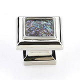 Schaub And Company - Imperial Shell,Square Knob With Imperial Shell Inlay And Polished Nickel,1-1/4'' Dia - Imperial Shell