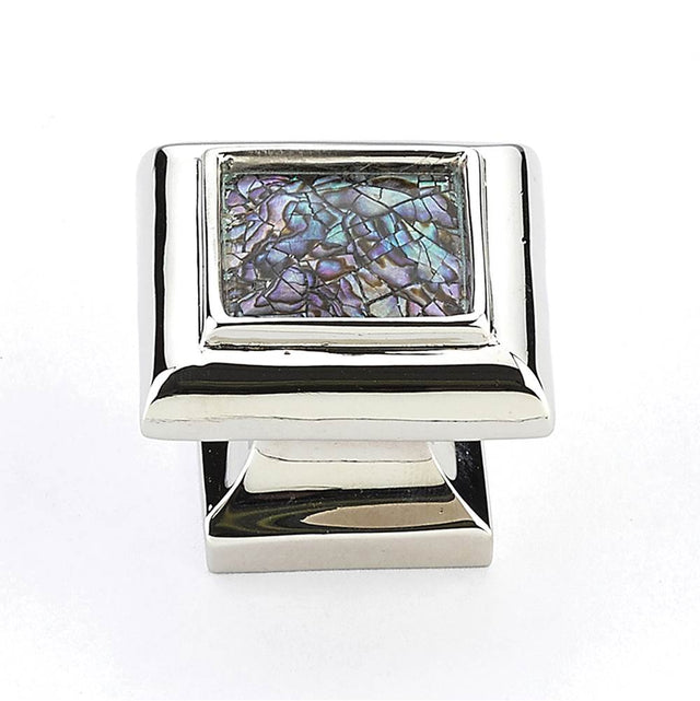 Schaub And Company - Imperial Shell,Square Knob With Imperial Shell Inlay And Polished Nickel,1-1/4'' Dia - Imperial Shell