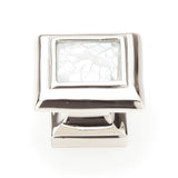Schaub And Company - Mother Of Pearl,Square Knob With Mother Of Pearl Inlay And Polished Nickel,1-1/4'' Dia - Mother of Pearl