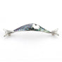 Schaub And Company - Imperial Shell,Pull,4-1/2'' Cc,Imperial Shell Inlaid On Solid Brass,Polished Nickel Fish Design, 5-1/2'' X 7/8'' - Imperial Shell