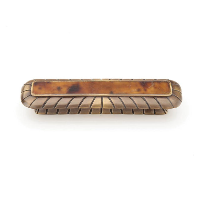 Schaub And Company - Tiger Penshell,Pull,3'' Cc,Penshell Inlaid On Solid Brass,Estate Dover Finish - Tiger Penshell