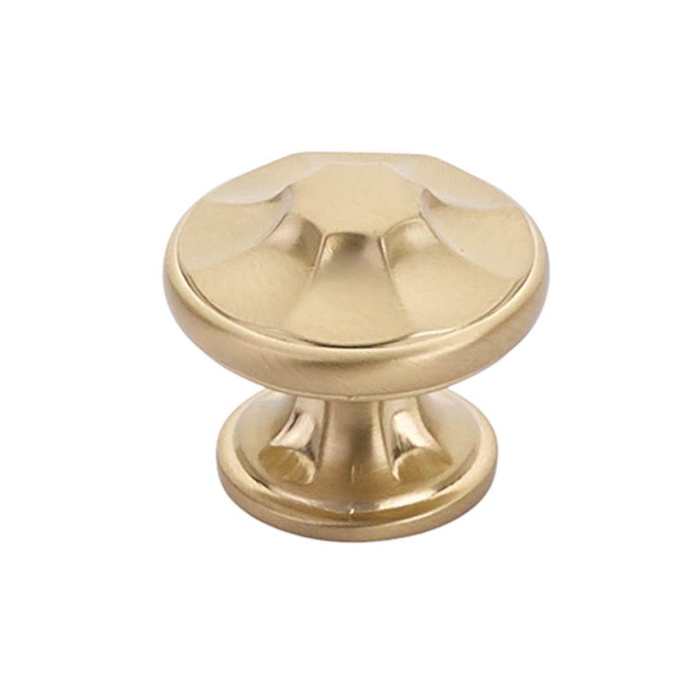 Schaub And Company - Knob, Signature Satin Brass,1-3/8'' dia - Signature Satin Brass