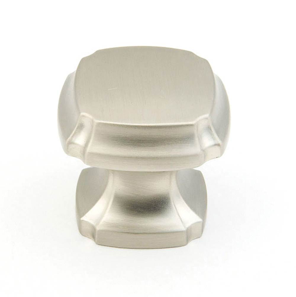 Schaub And Company - Knob, Square, Satin Nickel, 1-3/8'' dia - Satin Nickel