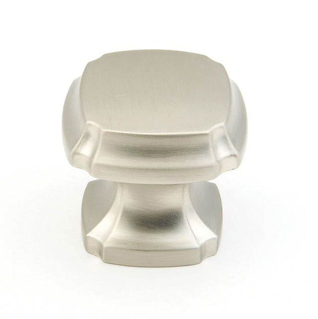 Schaub And Company - Knob, Square, Satin Nickel, 1-3/8'' dia - Satin Nickel