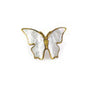Schaub And Company - Pull, White Mother of Pearl Butterfly, 1-1/2'' cc - Paris Brass