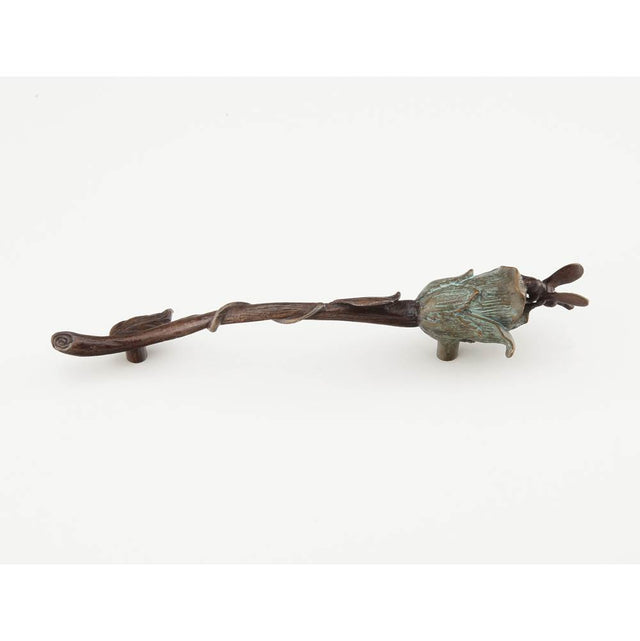 Schaub And Company - Pull, Bee on Rose, Pompeian Bronze, 3-3/4'' cc - Dark Bronze,Pompeian Bronze