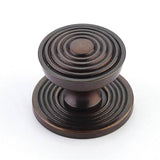 Schaub And Company - Knob with backplate, Dark Antique Bronze, 1-1/8'' dia - Dark Antique Bronze