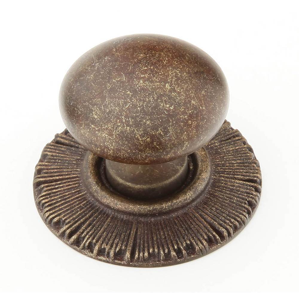 Schaub And Company - Knob with backplate, Highlighted Bronze, 1-1/4'' dia - Bronze