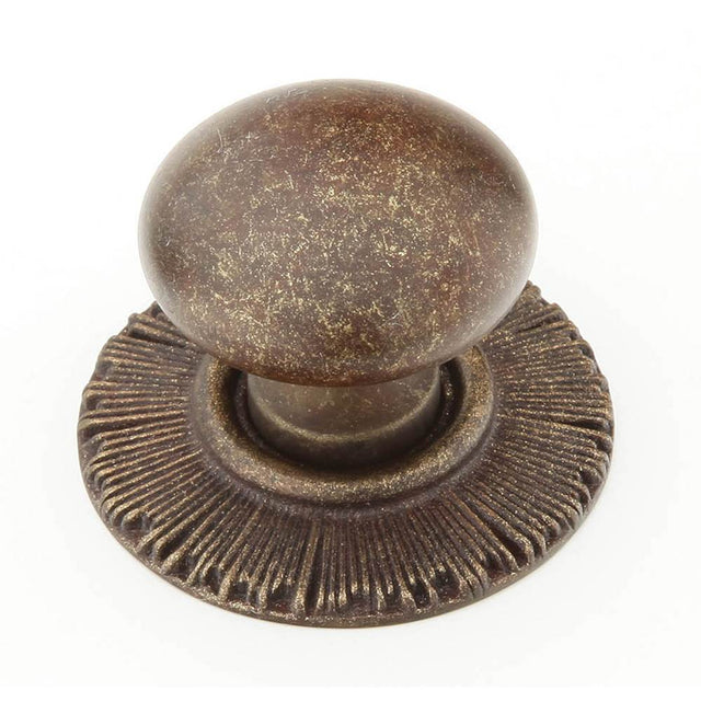 Schaub And Company - Knob with backplate, Highlighted Bronze, 1-1/4'' dia - Bronze