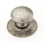 Schaub And Company - Knob with backplate, Silver Antique, 1-1/4'' dia - Silver Antique