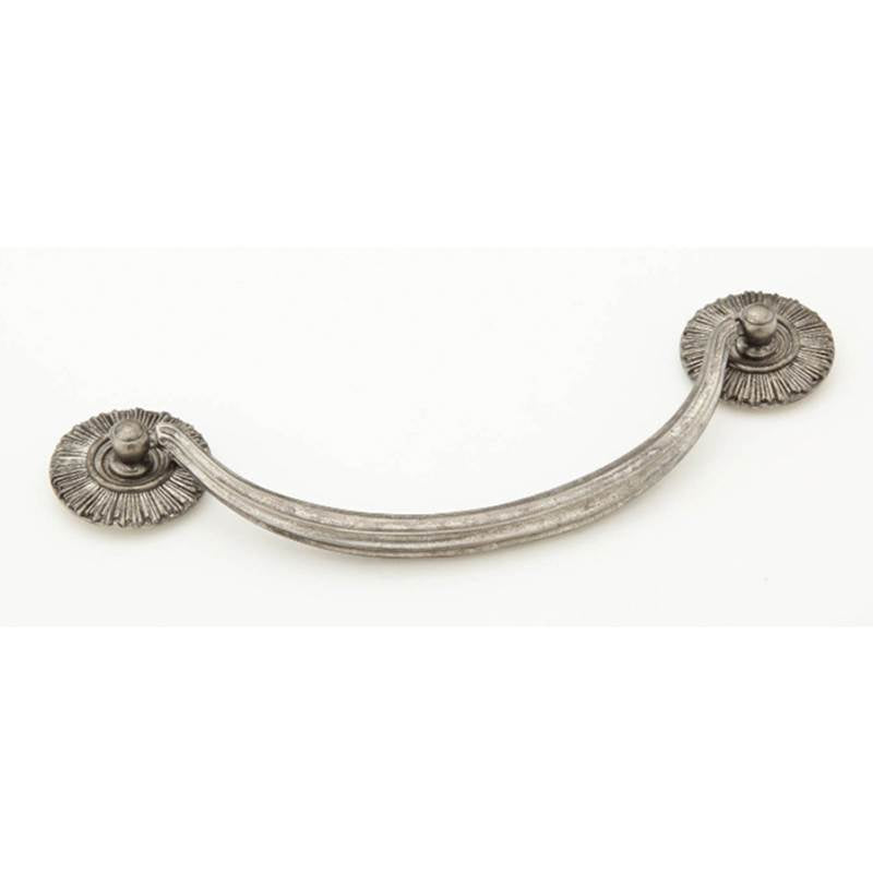 Schaub And Company - Bail Pull with rosettes, Silver Antique,  5-1/2'' cc - Silver Antique