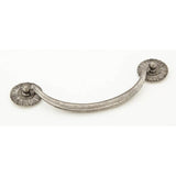 Schaub And Company - Bail Pull with rosettes, Silver Antique,  5-1/2'' cc - Silver Antique
