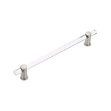 Schaub And Company - Back to Back, Appliance Pull, NON-Adjustable Clear Acrylic, Satin Nickel. 12'' cc - Satin Nickel