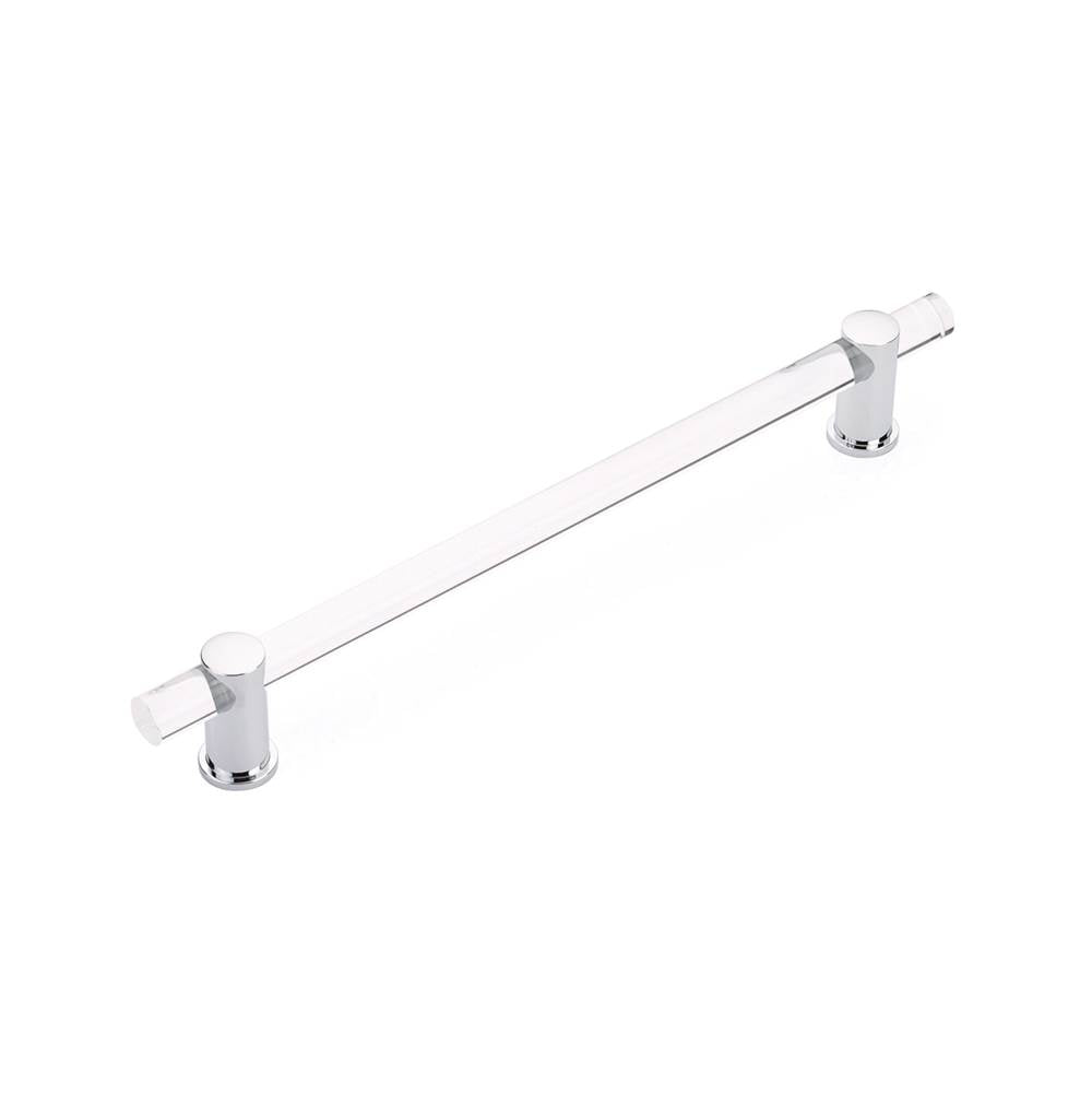 Schaub And Company - Back to Back, Appliance Pull, NON-Adjustable Clear Acrylic, Polished Chrome, 12'' cc - Polished Chrome