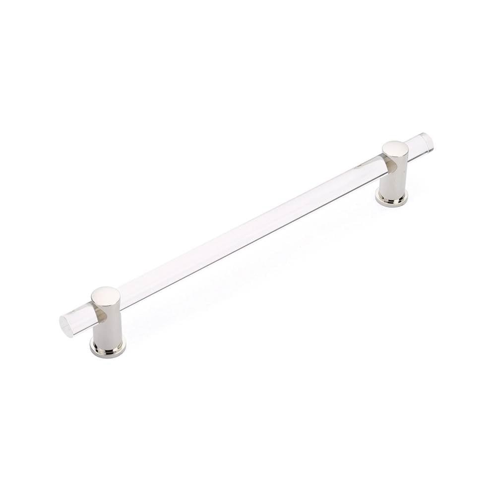 Schaub And Company - Back to Back, Appliance Pull, NON-Adjustable Clear Acrylic, Polished Nickel, 12'' cc - Polished Nickel