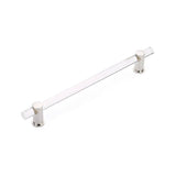 Schaub And Company - Back to Back, Appliance Pull, NON-Adjustable Clear Acrylic, Polished Nickel, 12'' cc - Polished Nickel
