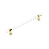 Schaub And Company - Appliance Pull, NON-Adjustable Clear Acrylic, Polished Brass, 12'' cc - Polished Brass