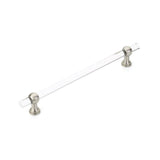 Schaub And Company - Back to Back, Appliance Pull, NON-Adjustable Clear Acrylic, Satin Nickel, 12'' cc - Satin Nickel