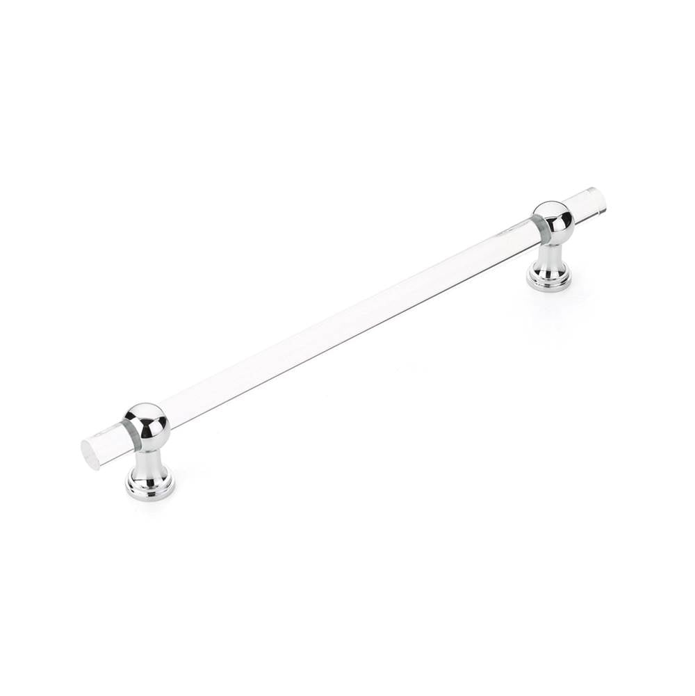 Schaub And Company - Back to Back, Appliance Pull, NON-Adjustable Clear Acrylic, Polished Chrome, 12'' cc - Polished Chrome