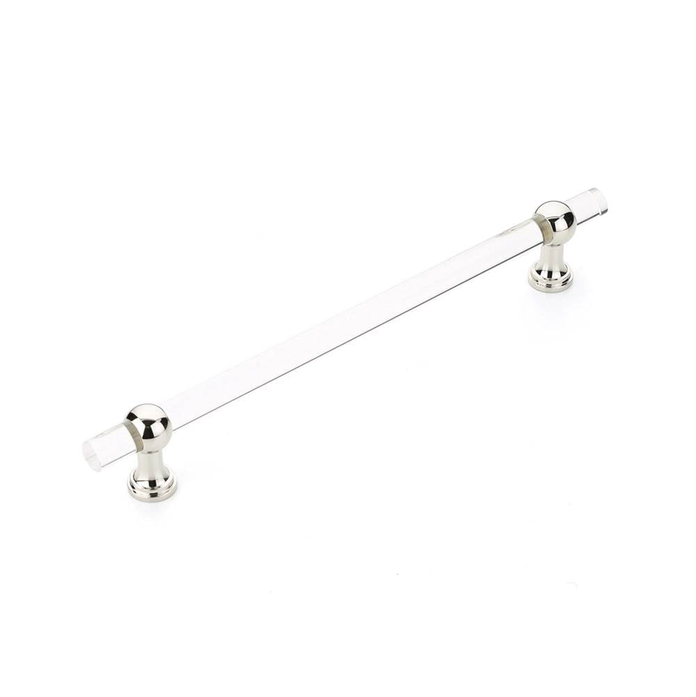 Schaub And Company - Back to Back, Appliance Pull, NON-Adjustable Clear Acrylic, Polished Nickel, 12'' cc - Polished Nickel
