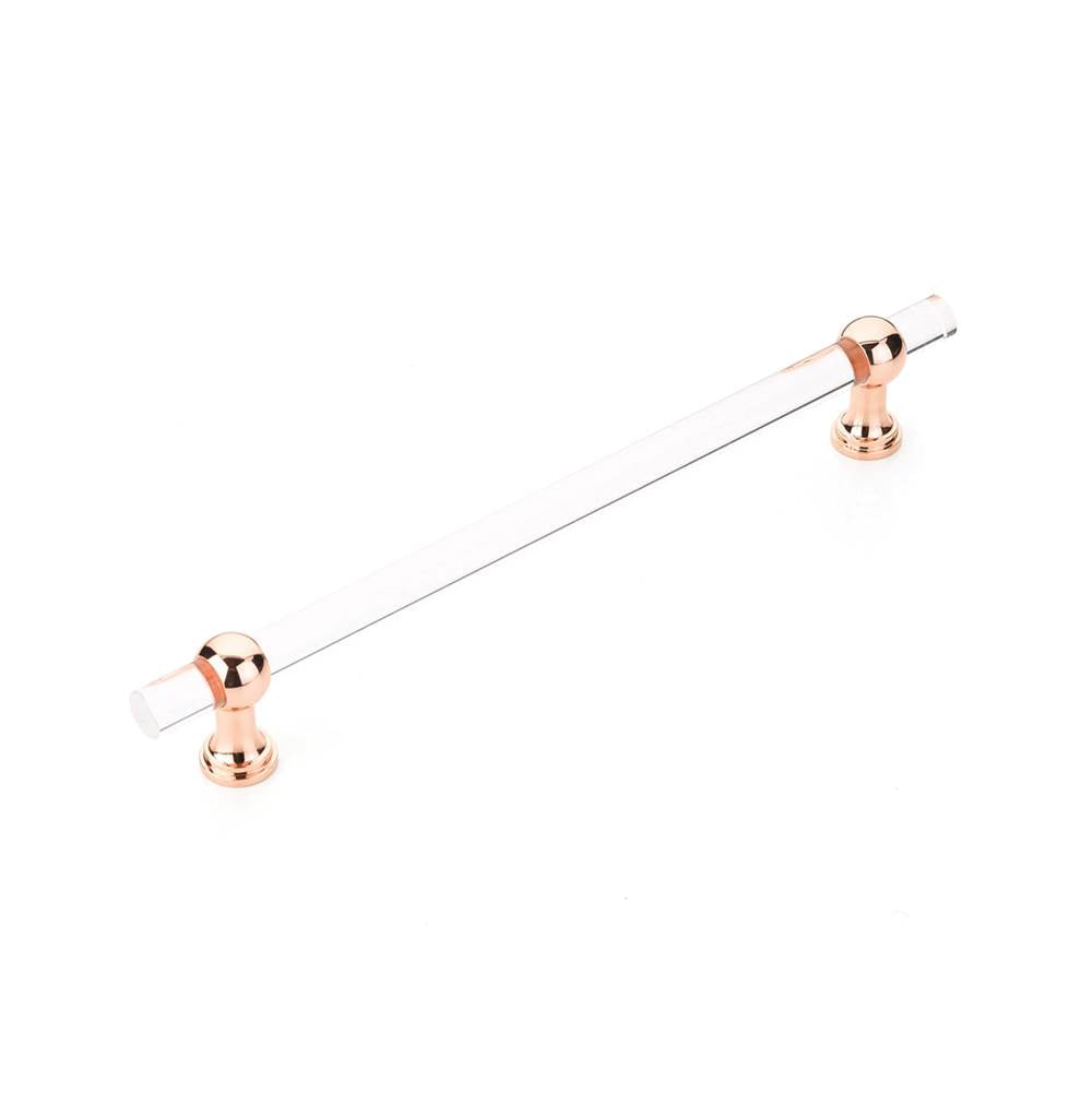 Schaub And Company - Back to Back, Appliance Pull, NON-Adjustable Clear Acrylic, Polished Rose Gold, 12'' cc - Polished Rose Gold