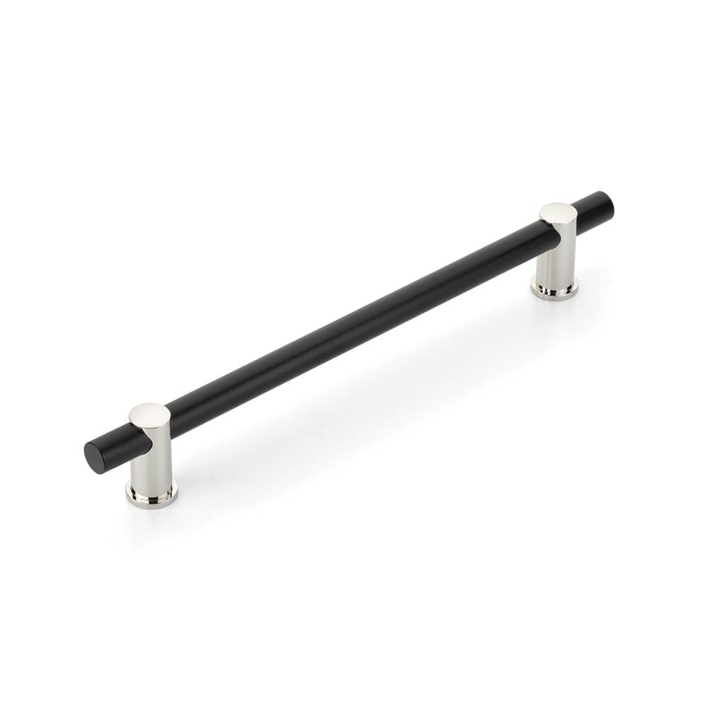 Schaub And Company - Fonce,Appliance Pull,12'' Cc,With Matte Black Bar And Polished Nickel Stems,, - Matte Black