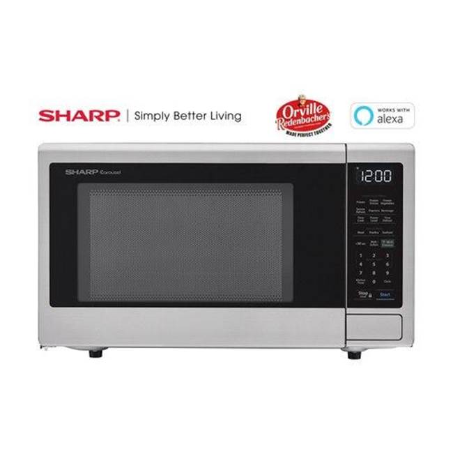 Sharp - 1.4 CF Countertop Microwave, Orville Redenbacher''s Certified, Wi-Fi - Stainless
