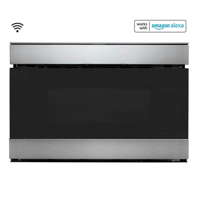 Sharp - 24 in. 1.2 cu. ft. 950W Sharp Stainless Steel Smart Easy Wave Open Microwave Drawer Oven - Stainless